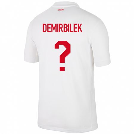 Kandiny Bambino Maglia Turchia Ali Demirbilek #0 Bianco Kit Gara Home 24-26 Maglietta