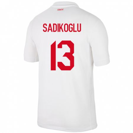 Kandiny Kinderen Turkije Birgül Sadıkoğlu #13 Wit Thuisshirt Thuistenue 24-26 T-Shirt