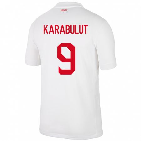 KandinyキッズトルコArzu Karabulut#9白ホームシャツ24-26ジャージーユニフォーム