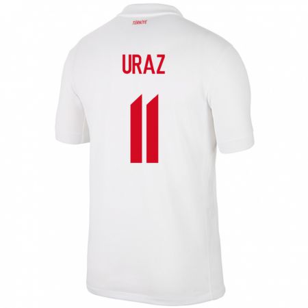 Kandiny Kinder Türkei Yağmur Uraz #11 Weiß Heimtrikot Trikot 24-26 T-Shirt Österreich