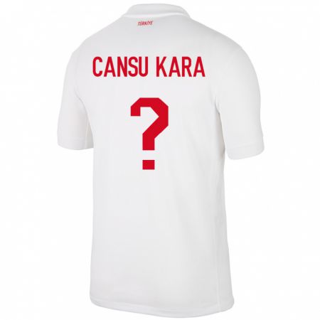 Kandiny Kinderen Turkije İlayda Cansu Kara #0 Wit Thuisshirt Thuistenue 24-26 T-Shirt