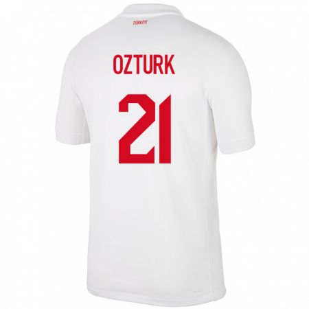 Kandiny Kinderen Turkije Melike Öztürk #21 Wit Thuisshirt Thuistenue 24-26 T-Shirt