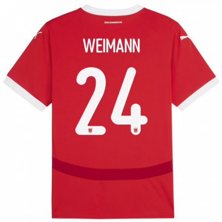 Kandiny Kinderen Oostenrijk Andreas Weimann #24 Rood Thuisshirt Thuistenue 24-26 T-Shirt