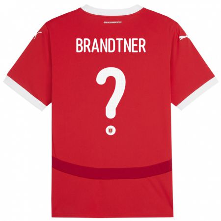 Kandiny Kinderen Oostenrijk Jakob Brandtner #0 Rood Thuisshirt Thuistenue 24-26 T-Shirt België