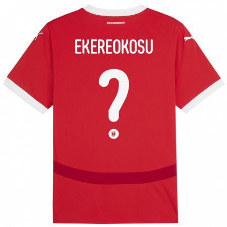 Kandiny Kinderen Oostenrijk Tare Ekereokosu #0 Rood Thuisshirt Thuistenue 24-26 T-Shirt