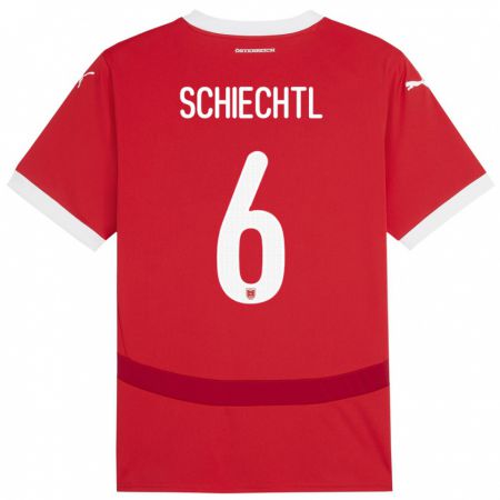 Kandiny Kinder Österreich Katharina Schiechtl #6 Rot Heimtrikot Trikot 24-26 T-Shirt Österreich