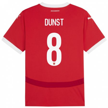 Kandiny Bambino Maglia Austria Barbara Dunst #8 Rosso Kit Gara Home 24-26 Maglietta