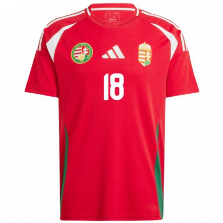 Kandiny Bambino Maglia Ungheria Nimród Baranyai #18 Rosso Kit Gara Home 24-26 Maglietta