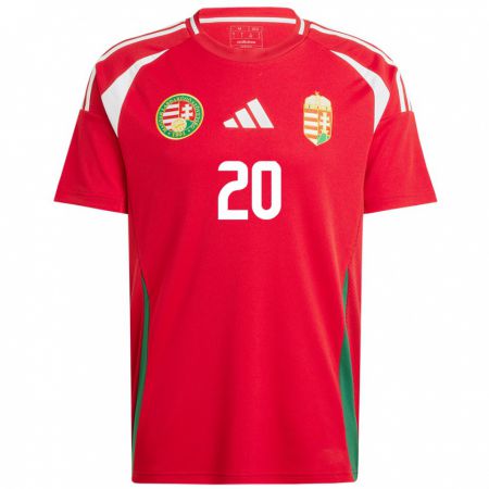 Kandiny Kinderen Hongarije Zsombor Hős #20 Rood Thuisshirt Thuistenue 24-26 T-Shirt België