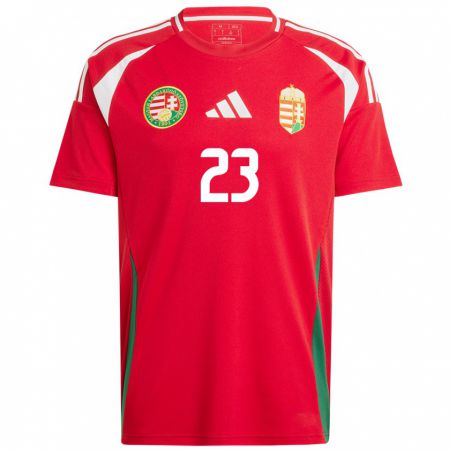 Kandiny Kinderen Hongarije Luca Papp #23 Rood Thuisshirt Thuistenue 24-26 T-Shirt België