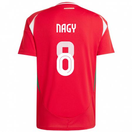 Kandiny Bambino Maglia Ungheria Ádám Nagy #8 Rosso Kit Gara Home 24-26 Maglietta