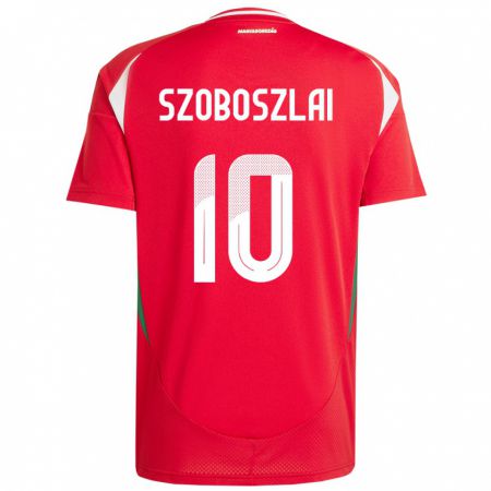 Kandiny Kinderen Hongarije Dominik Szoboszlai #10 Rood Thuisshirt Thuistenue 24-26 T-Shirt