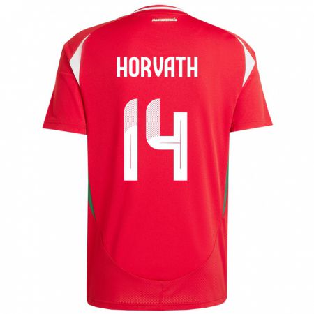 Kandiny Kinder Ungarn Artúr Horváth #14 Rot Heimtrikot Trikot 24-26 T-Shirt Österreich