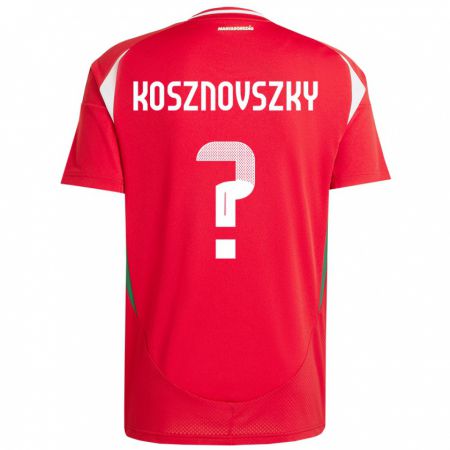 Kandiny Bambino Maglia Ungheria Márk Kosznovszky #0 Rosso Kit Gara Home 24-26 Maglietta