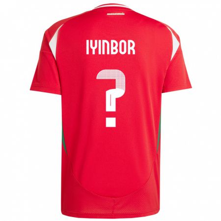 Kandiny Kinder Ungarn Patrick Iyinbor #0 Rot Heimtrikot Trikot 24-26 T-Shirt Österreich