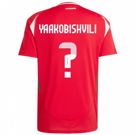 Kandinyキッズハンガリーantal Yaakobishvili#0赤ホームシャツ24-26ジャージーユニフォーム