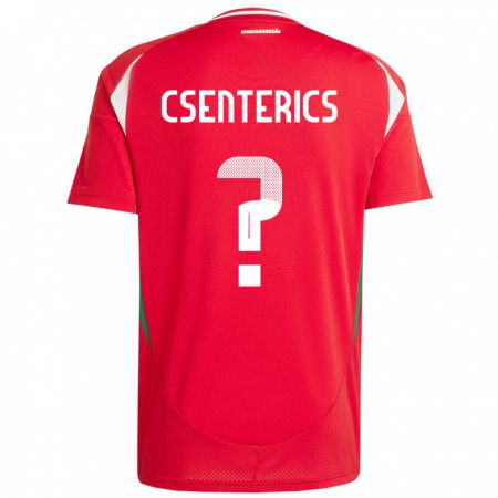 Kandinyキッズハンガリーadrián Csenterics#0赤ホームシャツ24-26ジャージーユニフォーム