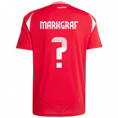 Kandiny Bambino Maglia Ungheria Ákos Markgráf #0 Rosso Kit Gara Home 24-26 Maglietta