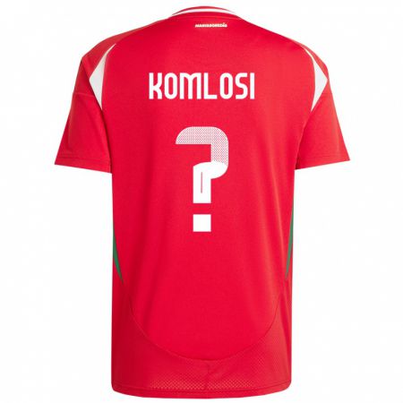 Kandiny Kinderen Hongarije Bence Komlósi #0 Rood Thuisshirt Thuistenue 24-26 T-Shirt België