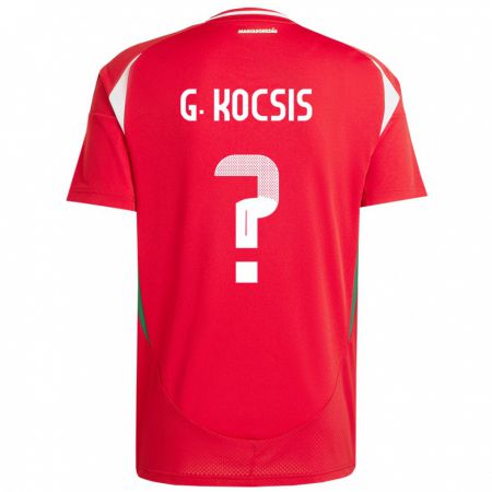 Kandiny Kinderen Hongarije Gergely Kocsis #0 Rood Thuisshirt Thuistenue 24-26 T-Shirt België