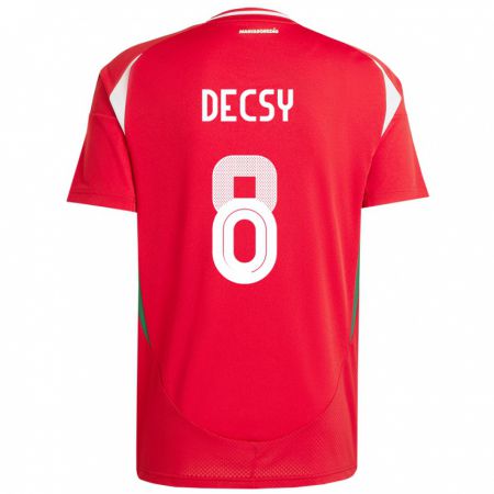 Kandiny Kinderen Hongarije Ádám Décsy #8 Rood Thuisshirt Thuistenue 24-26 T-Shirt België