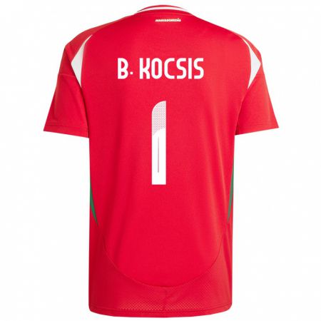 Kandiny Kinderen Hongarije Botond Kocsis #1 Rood Thuisshirt Thuistenue 24-26 T-Shirt België