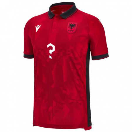 Kandiny Bambino Maglia Albania Ensar Tafili #0 Rosso Kit Gara Home 24-26 Maglietta