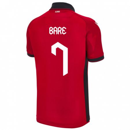 Kandiny Bambino Maglia Albania Keidi Bare #7 Rosso Kit Gara Home 24-26 Maglietta