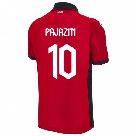 Kandiny Bambino Maglia Albania Adrion Pajaziti #10 Rosso Kit Gara Home 24-26 Maglietta