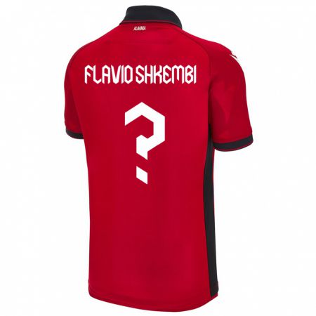 Kandiny Kinder Albanien Flavio Shkembi #0 Rot Heimtrikot Trikot 24-26 T-Shirt Österreich