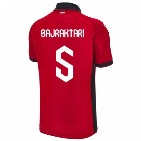 Kandiny Bambino Maglia Albania Arbiona Bajraktari #5 Rosso Kit Gara Home 24-26 Maglietta