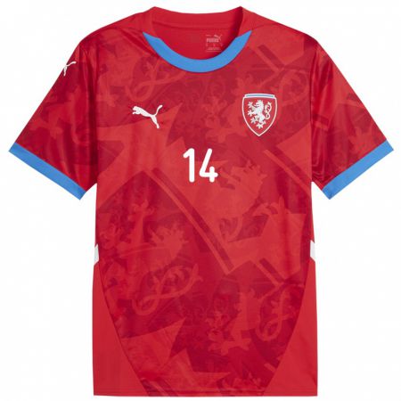 Kandiny Kinderen Tsjechië Klára Cvrčková #14 Rood Thuisshirt Thuistenue 24-26 T-Shirt