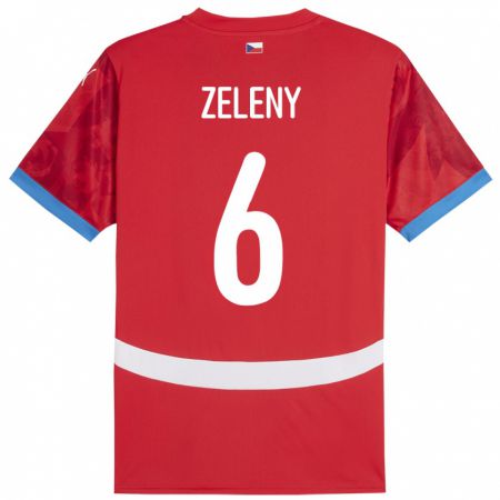 Kandiny Bambino Maglia Cechia Jaroslav Zelený #6 Rosso Kit Gara Home 24-26 Maglietta