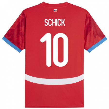 Kandiny Kinderen Tsjechië Patrik Schick #10 Rood Thuisshirt Thuistenue 24-26 T-Shirt België