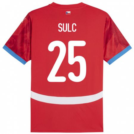 Kandiny Kinderen Tsjechië Pavel Sulc #25 Rood Thuisshirt Thuistenue 24-26 T-Shirt