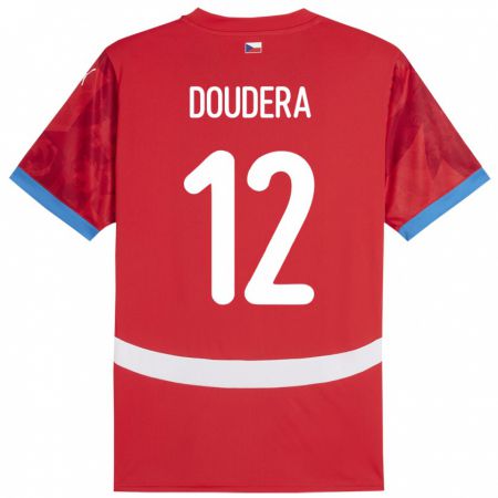 Kandiny Kinder Tschechien David Doudera #12 Rot Heimtrikot Trikot 24-26 T-Shirt Österreich