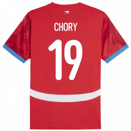 Kandiny Bambino Maglia Cechia Tomas Chory #19 Rosso Kit Gara Home 24-26 Maglietta