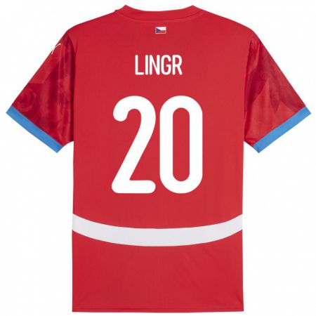 Kandiny Kinderen Tsjechië Ondrej Lingr #20 Rood Thuisshirt Thuistenue 24-26 T-Shirt België