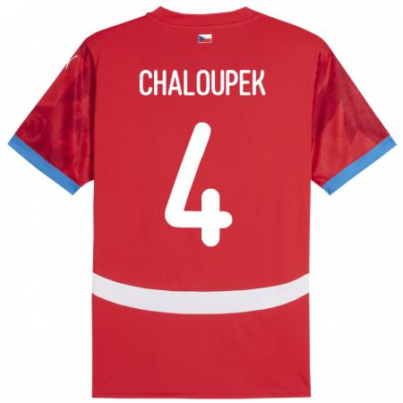 Kandiny Kinder Tschechien Stepan Chaloupek #4 Rot Heimtrikot Trikot 24-26 T-Shirt Österreich