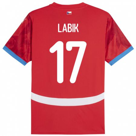 Kandiny Kinder Tschechien Albert Labik #17 Rot Heimtrikot Trikot 24-26 T-Shirt Österreich