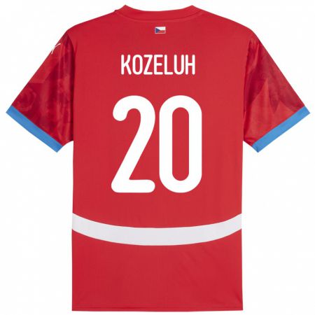 Kandiny Bambino Maglia Cechia Josef Kozeluh #20 Rosso Kit Gara Home 24-26 Maglietta