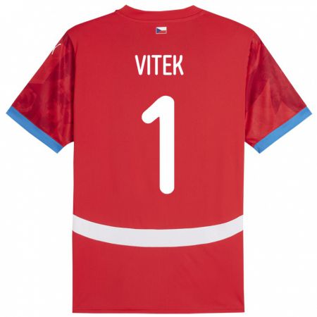 Kandiny Kinder Tschechien Radek Vitek #1 Rot Heimtrikot Trikot 24-26 T-Shirt Österreich