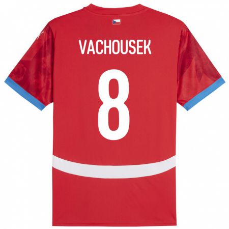 Kandiny Kinderen Tsjechië Tadeas Vachousek #8 Rood Thuisshirt Thuistenue 24-26 T-Shirt België