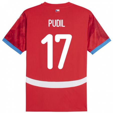 Kandiny Kinder Tschechien Milos Pudil #17 Rot Heimtrikot Trikot 24-26 T-Shirt Österreich