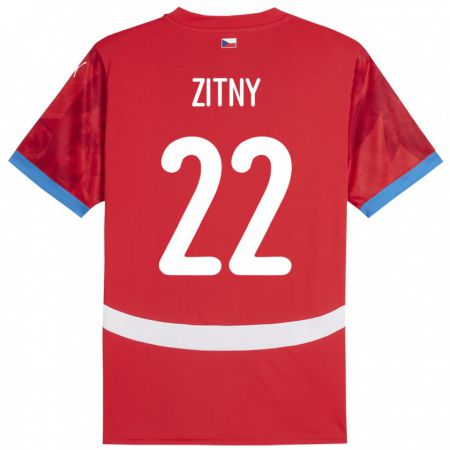 Kandiny Bambino Maglia Cechia Matej Zitny #22 Rosso Kit Gara Home 24-26 Maglietta