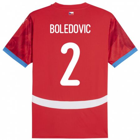 Kandiny Kinderen Tsjechië Tobias Boledovic #2 Rood Thuisshirt Thuistenue 24-26 T-Shirt België