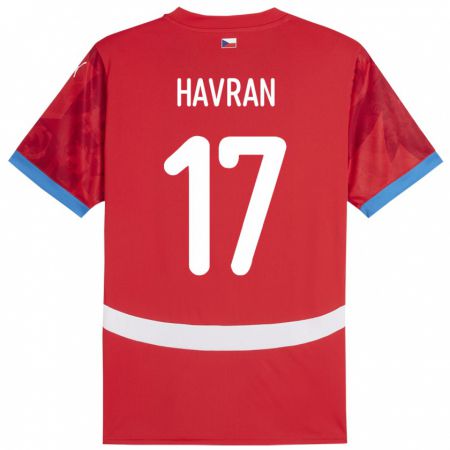 Kandiny Bambino Maglia Cechia Marek Havran #17 Rosso Kit Gara Home 24-26 Maglietta