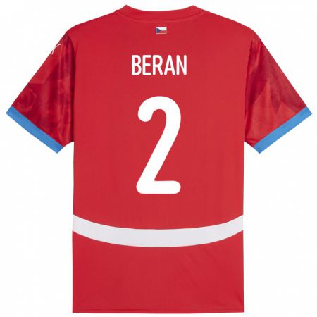 Kandiny Bambino Maglia Cechia Stepan Beran #2 Rosso Kit Gara Home 24-26 Maglietta