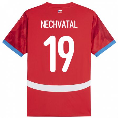 Kandiny Bambino Maglia Cechia Matyas Nechvatal #19 Rosso Kit Gara Home 24-26 Maglietta