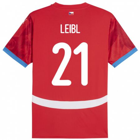 Kandiny Bambino Maglia Cechia Adam Leibl #21 Rosso Kit Gara Home 24-26 Maglietta